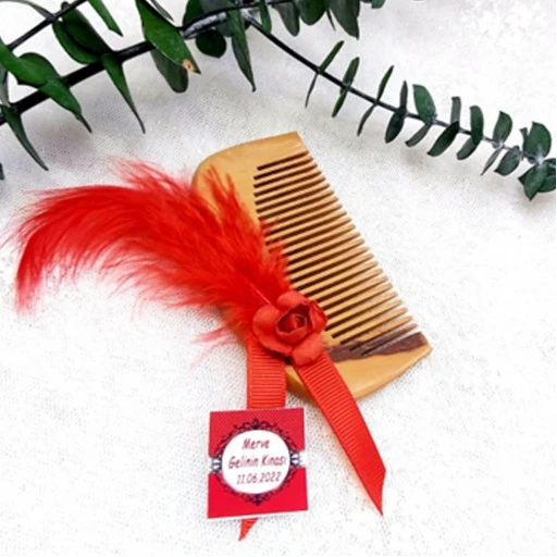 Doğal Ahşap Tarak Kına Gecesi Hediyesi