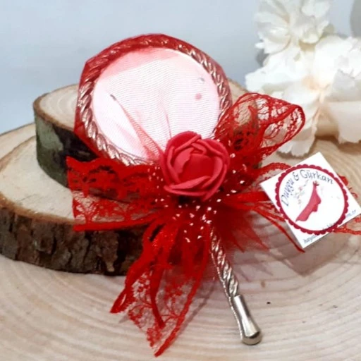 Kırmızı Güllü Ayna Kına Hatırası