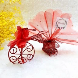 Lazer Çiçekli Metal Bisikler Kına Hediyeliği