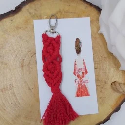 Makrome Anahtarlık Altında Kağıtlı Kına Gecesi Hediyesi