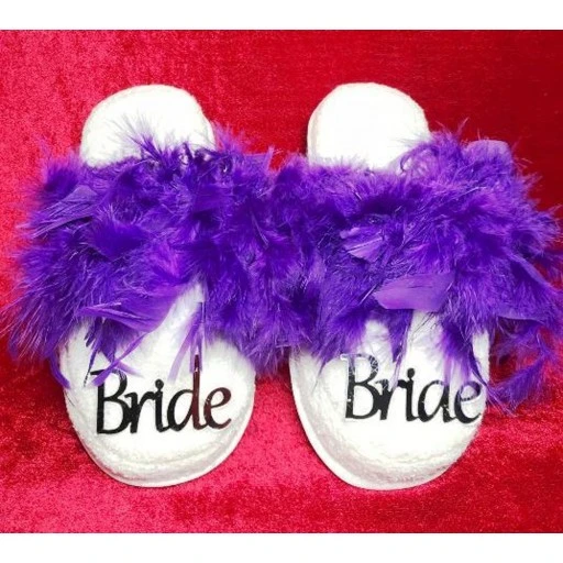 Kaz Tüyü Süslü Brige Terlik