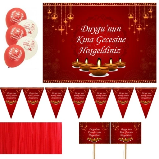 Kişiye Özel Kına Gecesi Süsleme Seti Kişiye Özel Hdts137