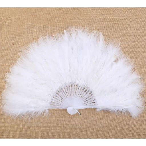 Tüylü Gelin Yelpazesi Beyaz Tekli