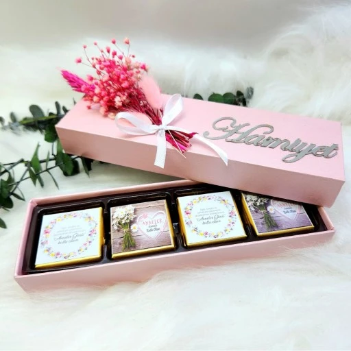 Anneler Günü Hediyesi Anneye Hediye Çikolata Kutusu 12 Li