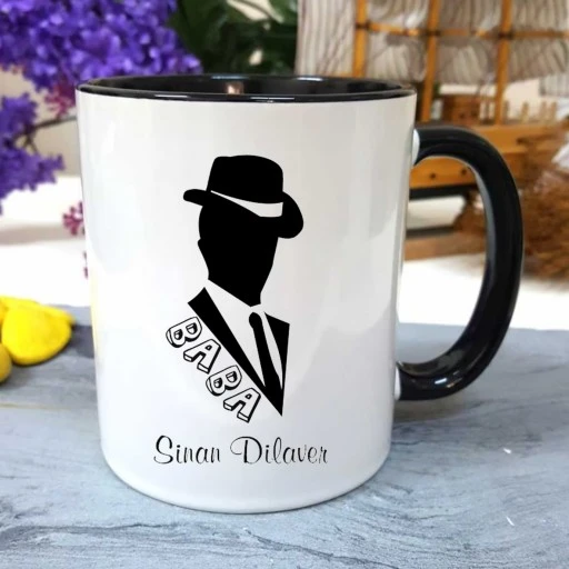 Kulpu Ve İçi Siyah Kupa Bardak Babalar Günü Hediyelik