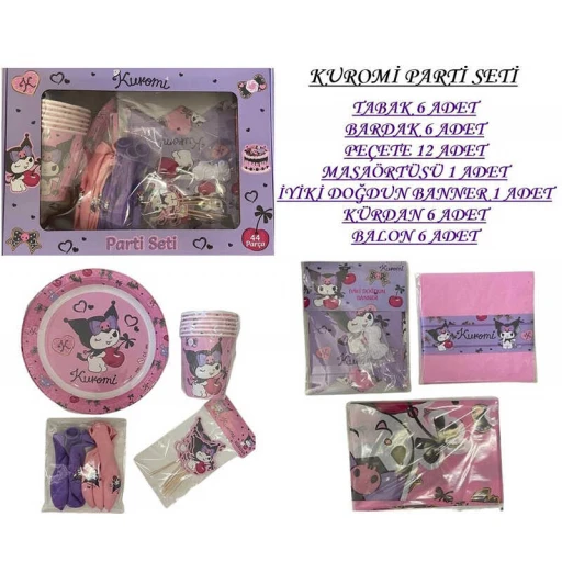 Kuromi Lisanslı Parti Seti 38'lı Parça