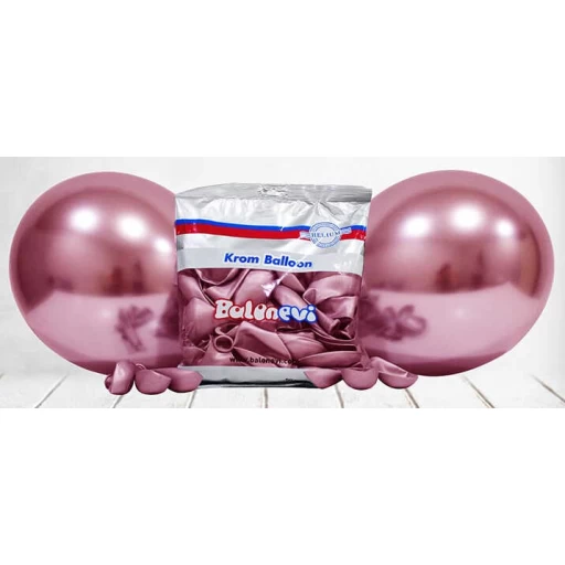 Balon Krom Parlak 10 inç Pembe 50'li
