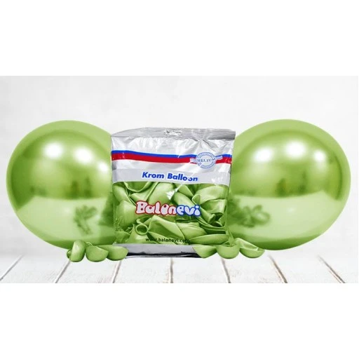 Balon Krom Parlak 12 inç Açık Yeşil 50'li