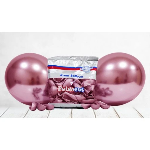 Balon Krom Parlak 12 inç Pembe 50'li