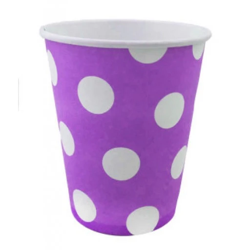 Bardak Karton Puantiyeli Mor 8oz P8