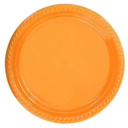 Tabak Plastik Yuvarlak 22 cm Turuncu 25'li