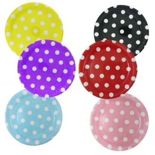 Tabak Karton Mor Puantiyeli 23cm P8