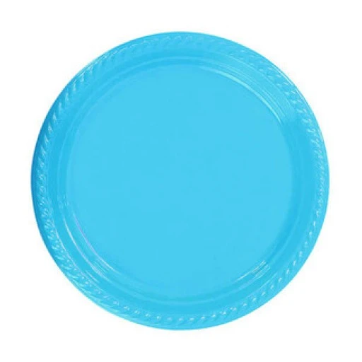 Tabak Plastik Yuvarlak 22 cm Mavi 25'li