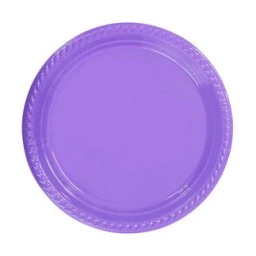 Tabak Plastik Yuvarlak 22 cm Mor 25'li