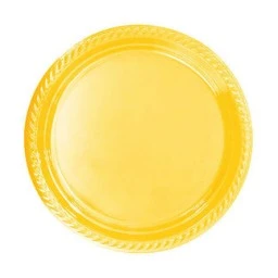Tabak plastik yuvarlak 22 cm sarı pk:25