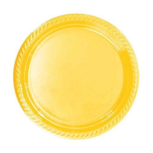 Tabak plastik yuvarlak 22 cm sarı pk:25