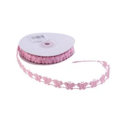 Kurdela kelebekli simli 2cm pembe pk:20yard0