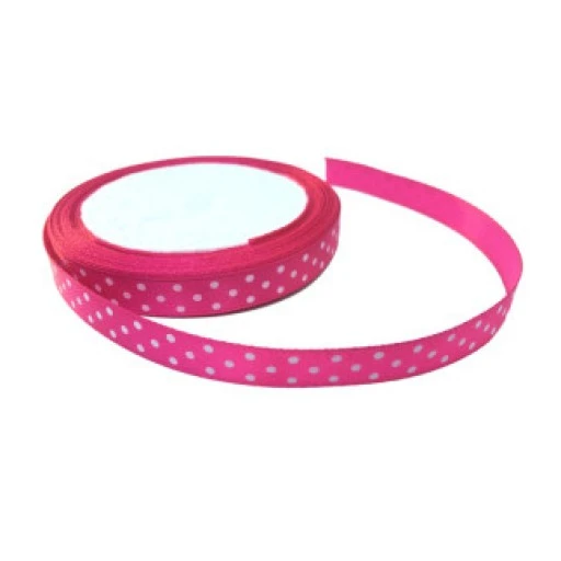 Kurdela Saten Puanlı Fuşya 1cm 10mt.p1