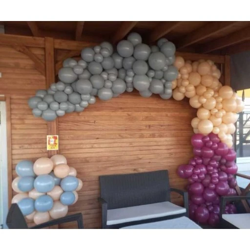 Balon Düz 12" Gri 100'lü