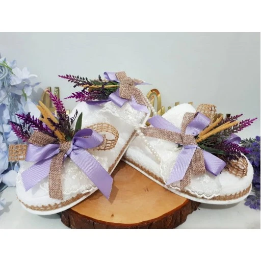 Hasır Süslemeli Lohusa Terlik Ve Taç Set