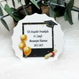Üniversite Veya Lise Temalı Ahşap Magnet Mezuniyet Hatırası
