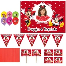 Minnie Kişiye Özel Doğum Günü Parti Seti