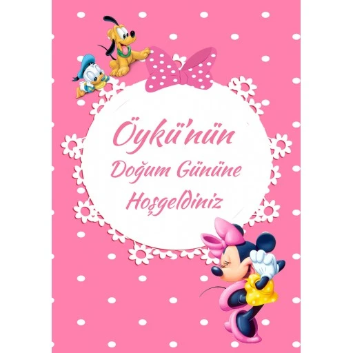 Minnie Mouse Afiş,karşılama Panosu Branda Prens Hdts1014