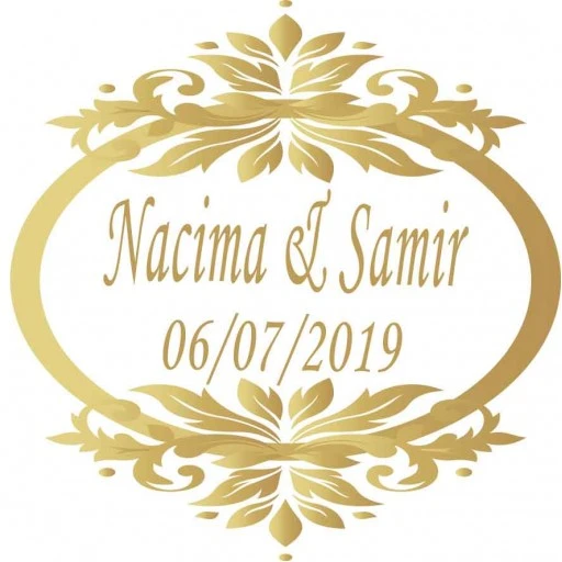 Şeffaf Altın Renk Nikah Şişesi Etiketi Ed159