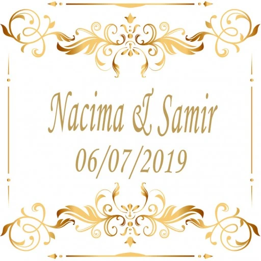 Şeffaf Altın Renk Nikah Şişesi Etiketi Ed160
