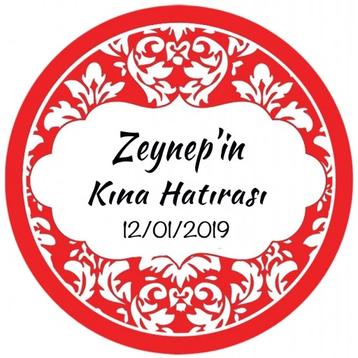 Kına Gecesi Etiketi Kırmızı Ed179