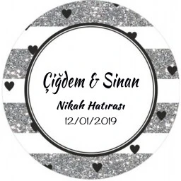 Nikah Şekeri Etiketi Çiçekli Ed190