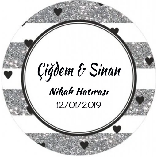 Nikah Şekeri Etiketi Çiçekli Ed190