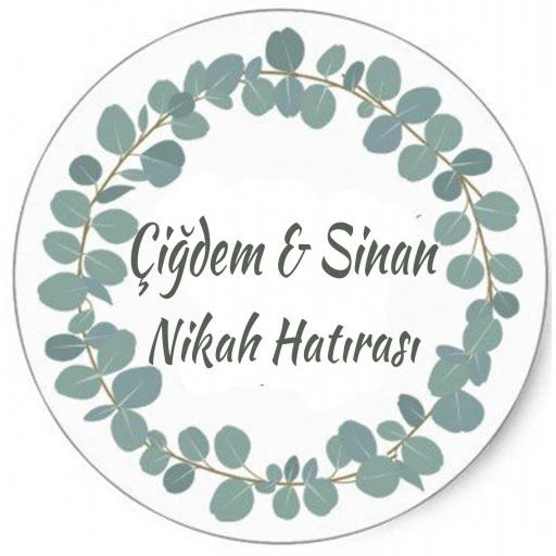 Nikah Şekeri Etiketi Çiçekli Ed284