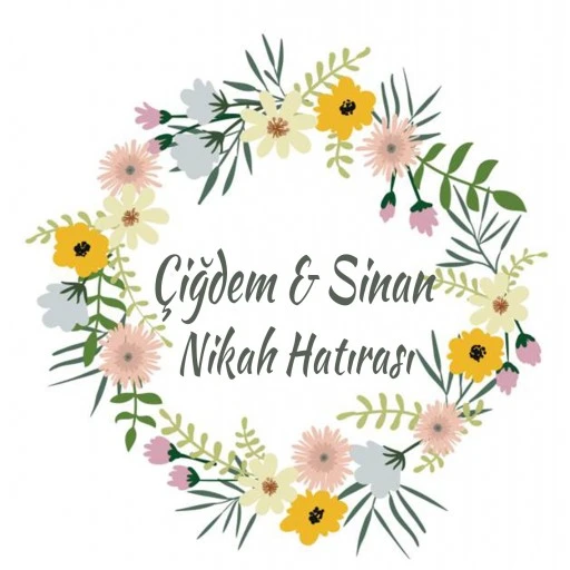 Nikah Şekeri Etiketi Çiçekli Ed288