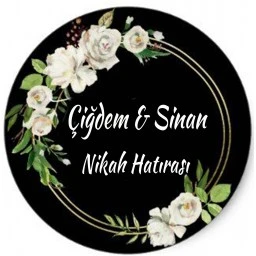 Nikah Şekeri Etiketi Çiçekli Ed295