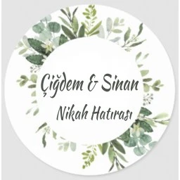 Nikah Şekeri Etiketi Çiçekli Ed296