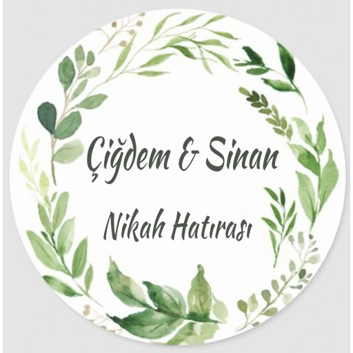 Nikah Şekeri Etiketi Çiçekli Ed299