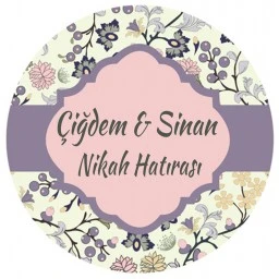Nikah Şekeri Etiketi Çiçekli Ed304