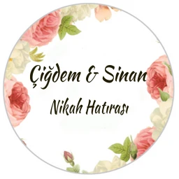 Nikah Şekeri Etiketi Çiçekli Ed318