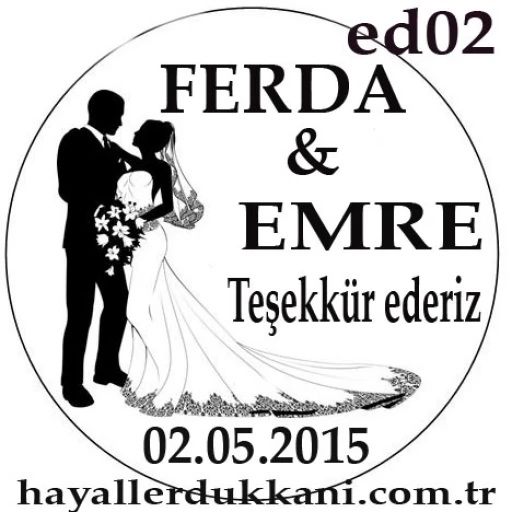 Nikah Şekeri Etiketi Ed02