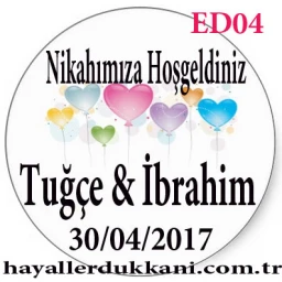 Nikah Şekeri Etiketi Ed04