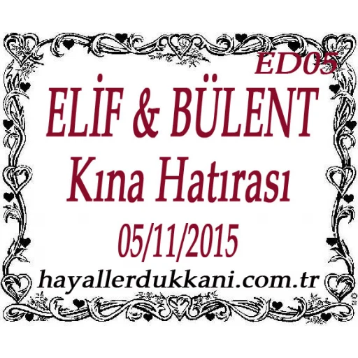 Nikah Şekeri Etiketi Ed05