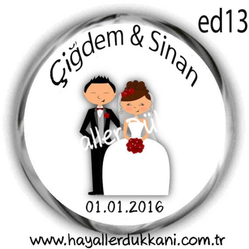 Nikah Şekeri Etiketi Ed13