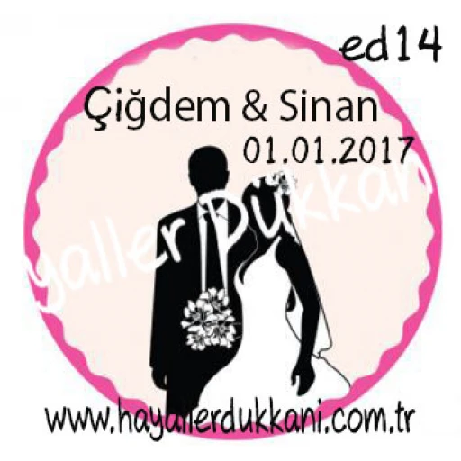 Nikah Şekeri Etiketi Ed14