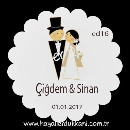 Nikah Şekeri Etiketi Ed16