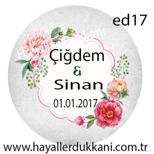 Nikah Şekeri Etiketi Ed17