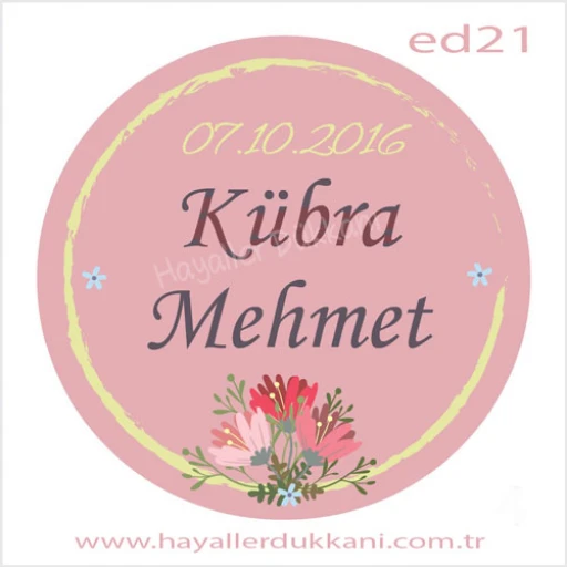 Nikah Şekeri Etiketi Ed21
