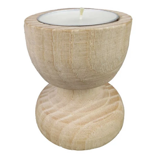 AĞAÇ KÜTÜK TEALİGHT MUMLUK KADEH NATUREL PK:1