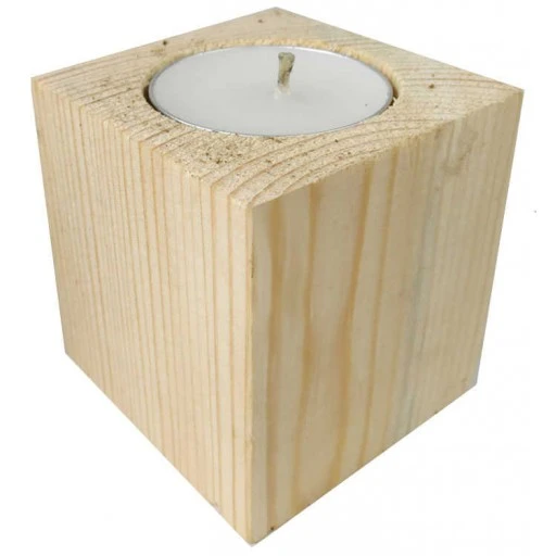 AĞAÇ KÜTÜK TEALİGHT MUMLUK KÜP NATUREL PK:1