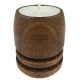 Ağaç Kütük Tealight Mumluk Silindir Çizgili Kahverengi